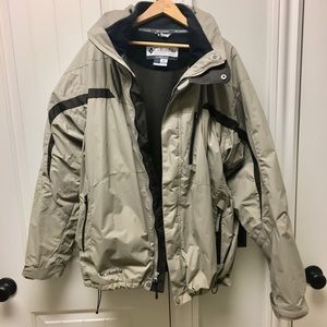 Columbia Khaki Lined Omni Tech Ski Jacket